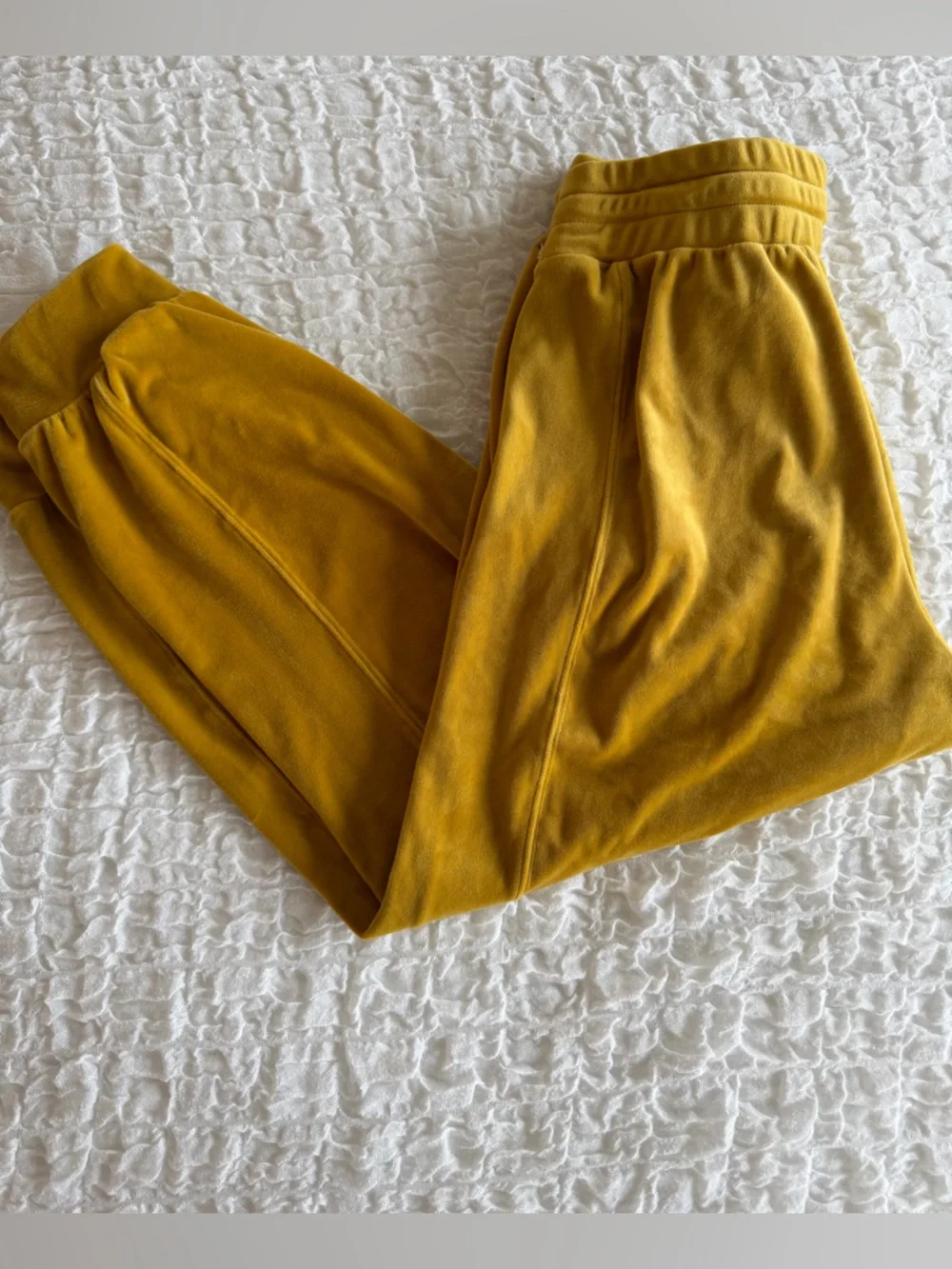 Anthro Saturday Sunday Merida Velvet Joggers Gold Medium - Picture 8 of 9